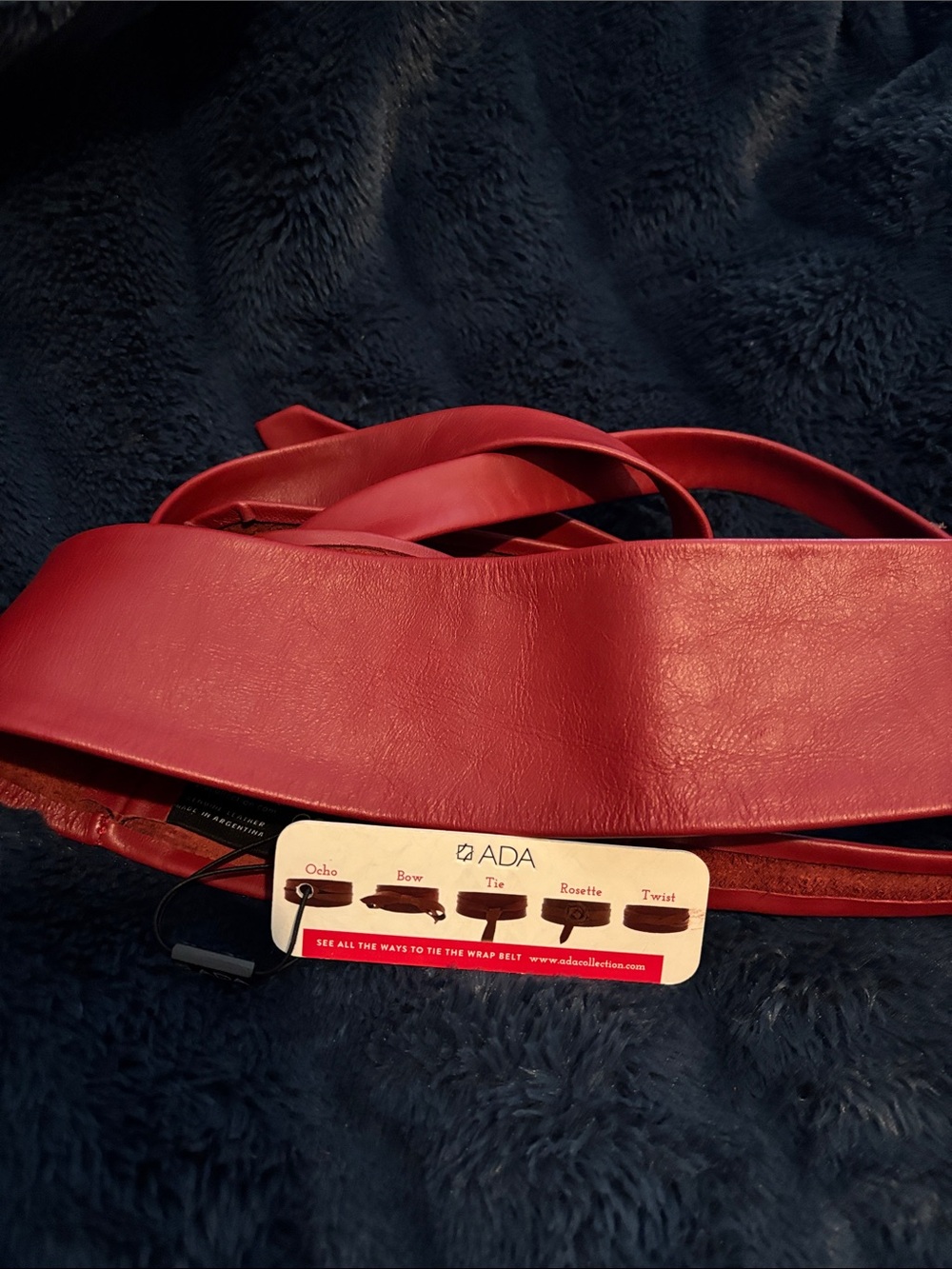 Ada Red Wide Wrap Belt with Long Ties